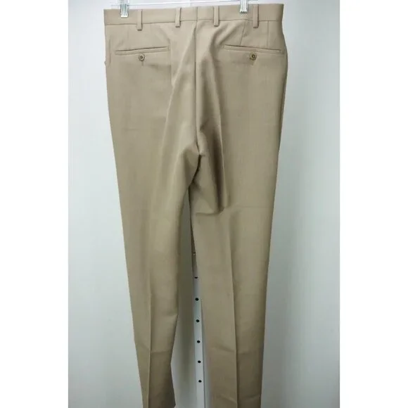 Burberry Brown Woven 100% Wool Mens Pants Trousers Sz 50 EU NEW
